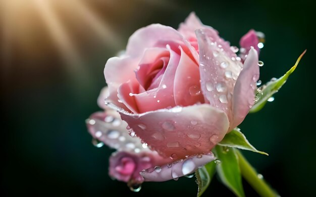 Una hermosa rosa en el estudio.