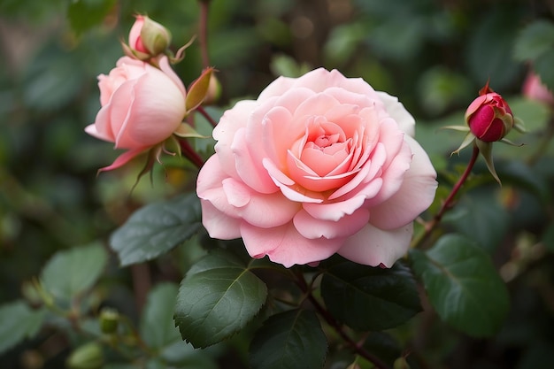 Una hermosa rosa en la naturaleza