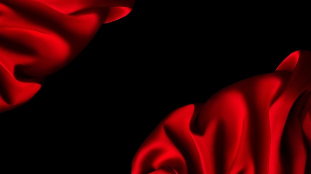 Hermosa rosa roja primer plano Seda roja o textura de tela de satén de lujo se puede usar como fondo abstracto Vista superior Seda roja o textura de tela de satén de lujo se puede usar como fondo abstracto Vista superior