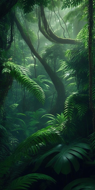 Una hermosa selva densa