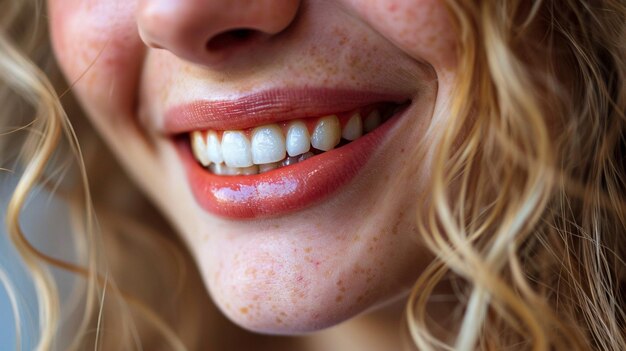 Una hermosa sonrisa con un blanco de perlas perfecto