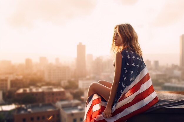 Hermosa y sorprendente imagen del día de la independencia de EE. UU. generada por IA