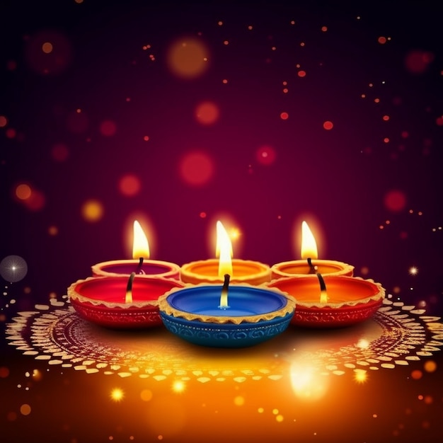 Foto hermosa tarjeta de felicitación para el fondo del festival diwali