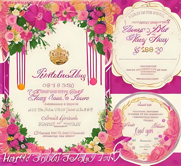 una hermosa tarjeta de invitación floral