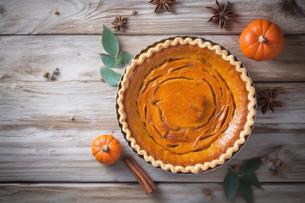 Hermosa tarta de calabaza Cocina americana IA generativa