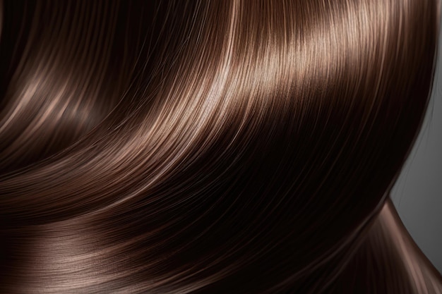 Hermosa textura de cabello saludable y brillante con vetas doradas resaltadas Generación AI