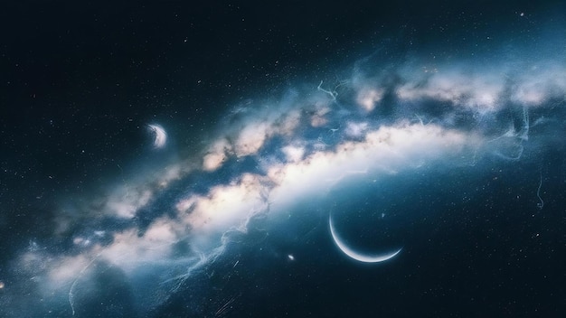 La hermosa Vía Láctea con estrellas y polvo espacial en un cielo nocturno