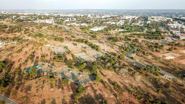 Una hermosa vista aérea del parque de la ciudad Sarah Kubistchek ubicado en Brasilia Brasil