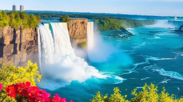 Hermosa vista de las Cataratas del Niágara Canadá