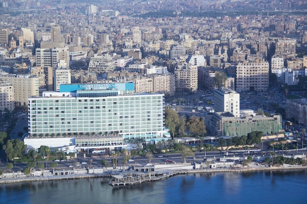 Hermosa vista del centro de El Cairo desde la Torre de El Cairo en El Cairo, Egipto