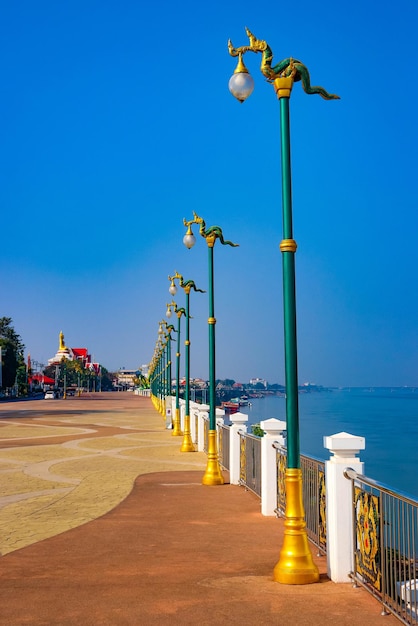 Una hermosa vista de la ciudad de Nong Khai en Tailandia