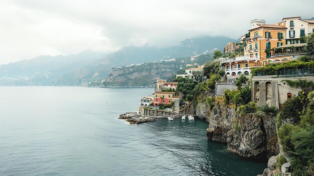 Foto una hermosa vista de la costa de amalfi en italia