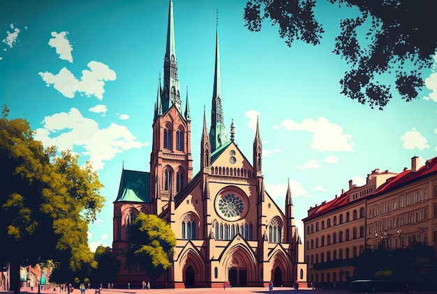 Hermosa vista de la Iglesia de San Antonio de Padua en Praga República Checa