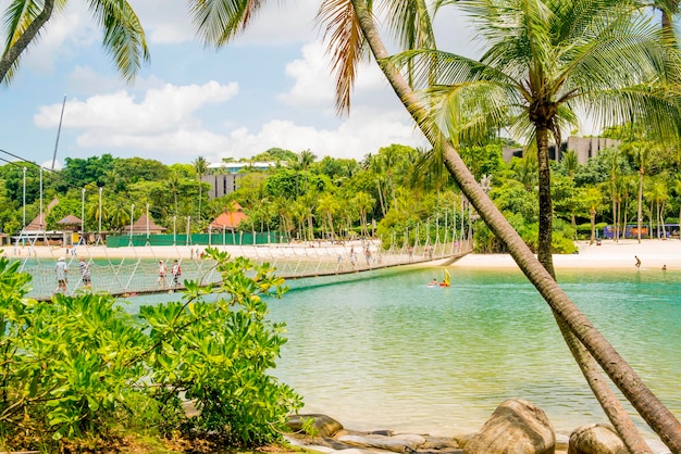 Una hermosa vista de la isla de Sentosa en Singapur.