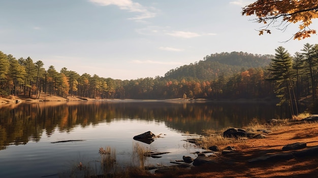 una hermosa vista del lago