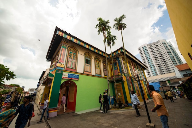 Una hermosa vista de Little India en Singapur