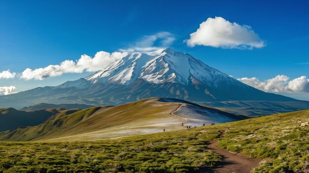 Una hermosa vista de la montaña Chimborazo en Ecuador durante el día