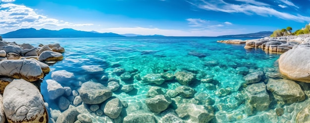 una hermosa vista del océano y las rocas