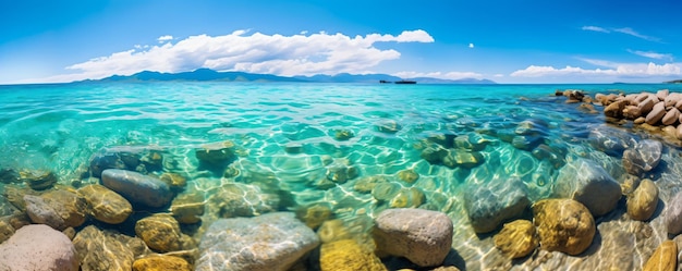 una hermosa vista del océano y las rocas