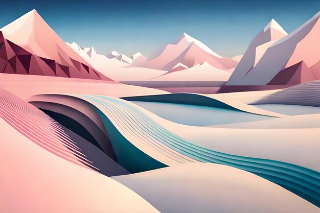 Hermosa vista del paisaje con colores pastel