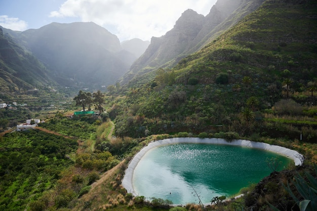 Hermosa vista del paisaje en las montañas de gran canaria