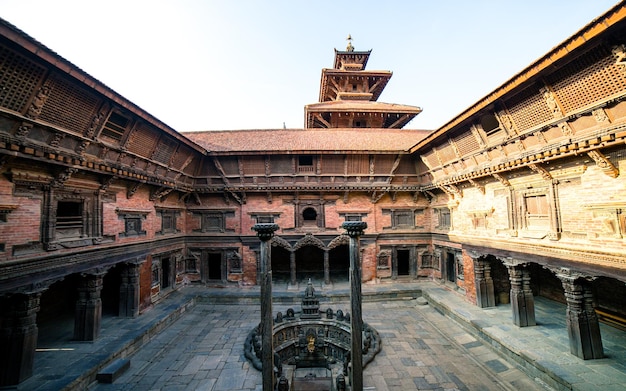 Foto hermosa vista del paisaje de la plaza patan darbar en lalitpur nepal