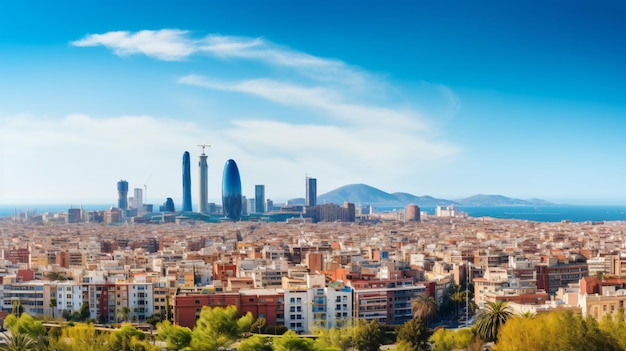 Una hermosa vista panorámica de la ciudad de Barcelona