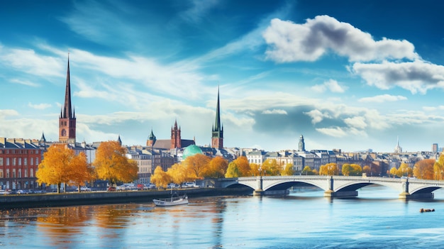 Foto una hermosa vista panorámica de la ciudad de dublín