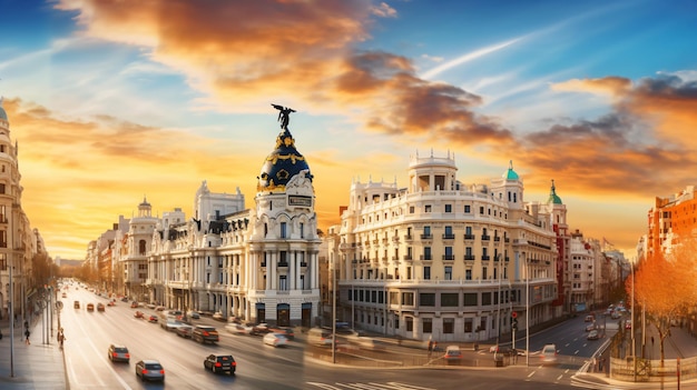 Hermosa vista panorámica de la ciudad de Madrid