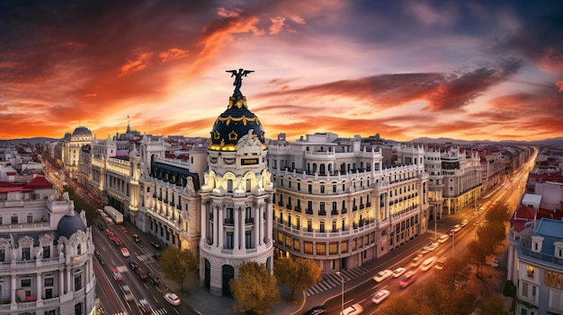 Hermosa vista panorámica de la ciudad de Madrid