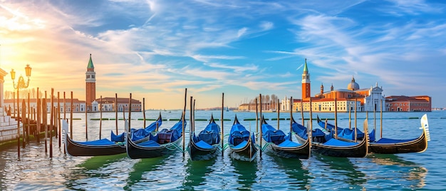 La hermosa vista panorámica de la ciudad de Venecia