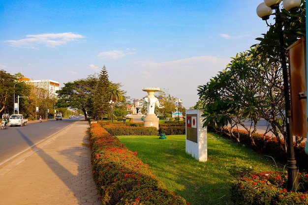Una hermosa vista panorámica de la ciudad de Vientiane en Laos