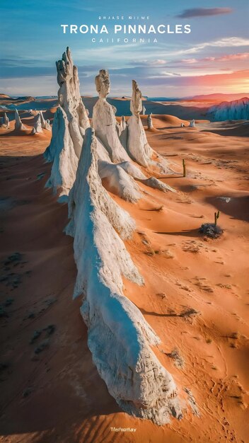 Foto una hermosa vista de los pináculos de trona en california