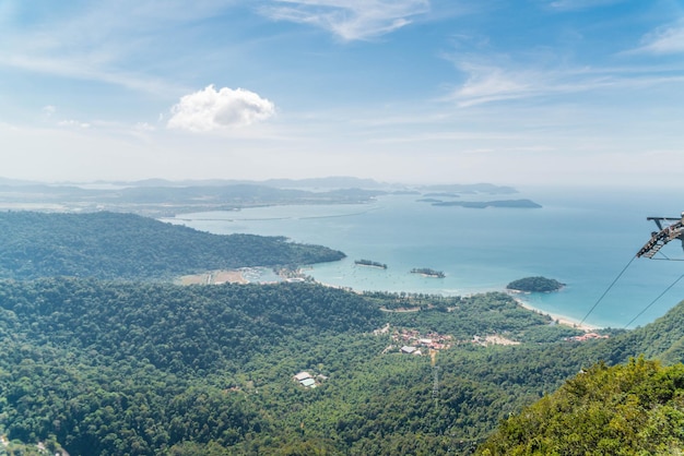 Una hermosa vista del puente del cielo de Langkawi ubicado en Malasia