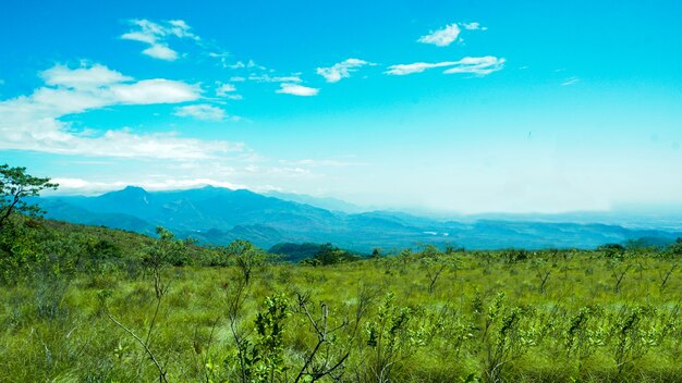 Hermosa vista del punto de la montaña