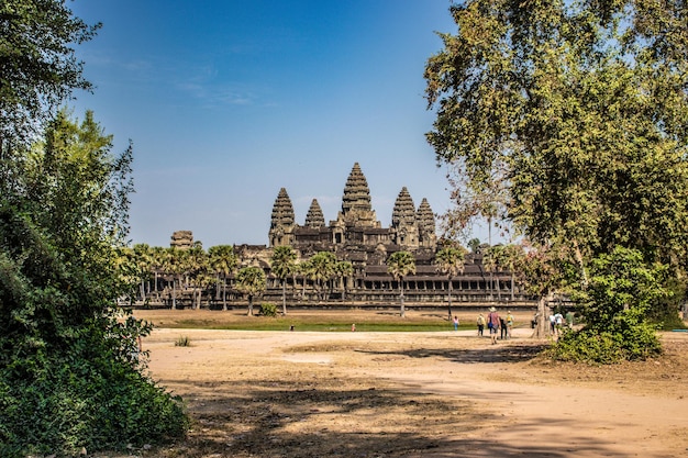 Una hermosa vista del templo de Angkor Wat ubicado en Siem Reap Camboya