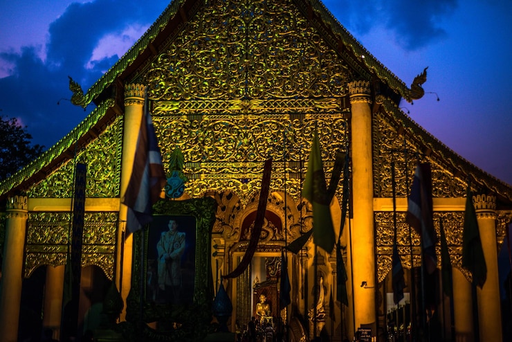 Foto una hermosa vista del templo budista ubicado en chiang mai tailandia