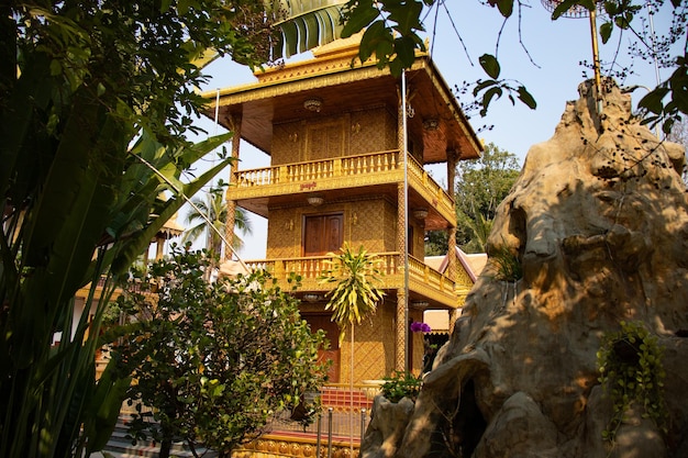 Una hermosa vista del templo budista ubicado en Siem Reap en Camboya