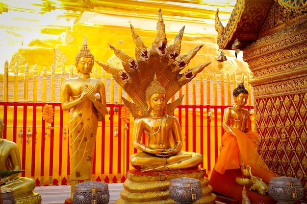 Una hermosa vista del templo budista Wat Doi Suthep ubicado en Chiang Mai Tailandia