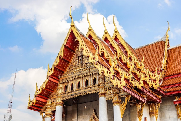 Una hermosa vista del Templo de Mármol ubicado en Bangkok Tailandia