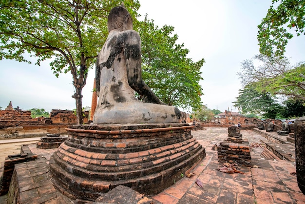 Una hermosa vista del templo Wat Mahathat ubicado en Ayutthaya Tailandia