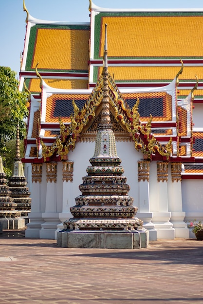 Una hermosa vista del templo Wat Pho ubicado en Bangkok Tailandia