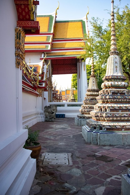 Una hermosa vista del templo Wat Pho ubicado en Bangkok Tailandia