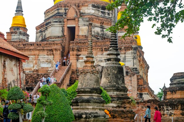 Una hermosa vista del templo Wat Yai Chai Mongkhon ubicado en Ayutthaya Tailandia