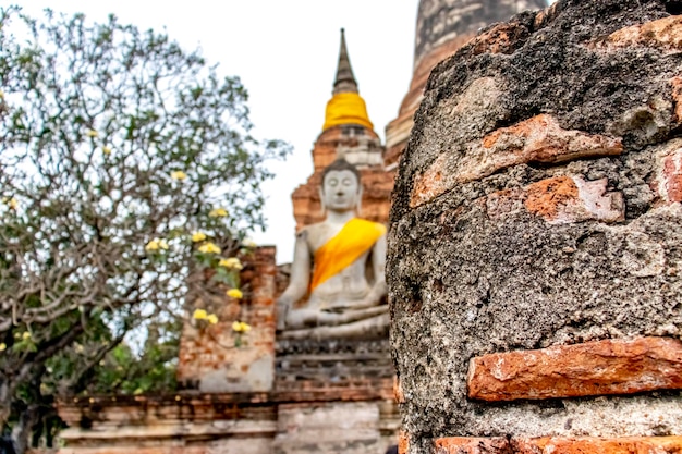 Una hermosa vista del templo Wat Yai Chai Mongkhon ubicado en Ayutthaya Tailandia