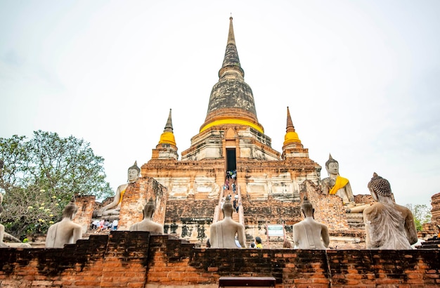 Una hermosa vista del templo Wat Yai Chai Mongkhon ubicado en Ayutthaya Tailandia