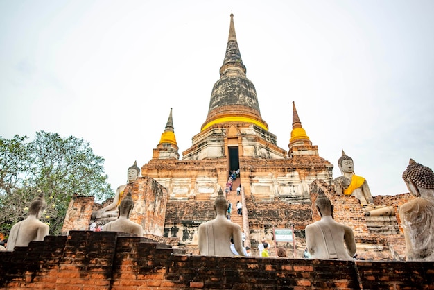 Una hermosa vista del templo Wat Yai Chai Mongkhon ubicado en Ayutthaya Tailandia