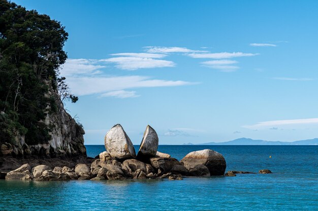 Foto una hermosa vista de wilsons abel tasman en kaiteriteri, nueva zelanda