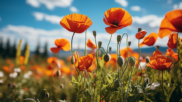 hermosas amapolas rojas