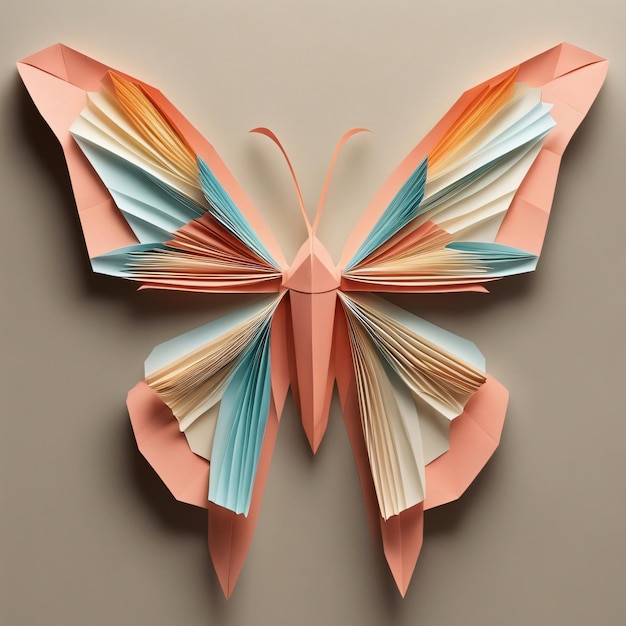 Hermosas artesanías de origami de papel de mariposa